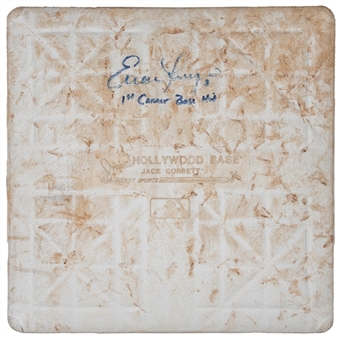 2008 Evan Longoria Game Used and Signed/Inscribed 1st Base Used on 04/12/2008 After 1st Career MLB Hit (MLB Authenticated & PSA/DNA)